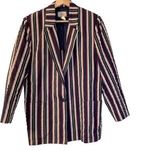 Vintage Toffs 100% Cotton Stripped Women's Blazer in Size 6